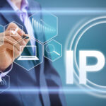 Businessman Presses Button Ipo Initial Public Offering Diagram O